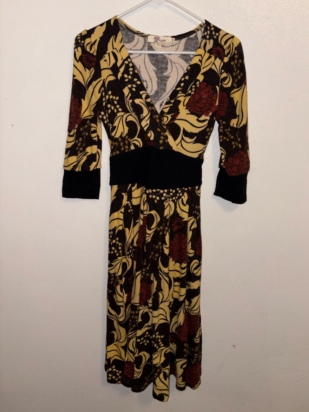 Aryeh Brown & Yellow Sweater Dress Size Small